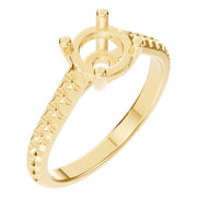 Accented Solitaire Ring - Round 6mm