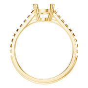 Accented Solitaire Ring - Round 6mm