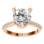Accented Solitaire Ring - Round 7.30-8.00mm