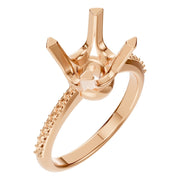 Accented Solitaire Ring - Round 7.30-8.00mm