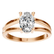 Split Shank Solitaire Ring - Oval 8x5.5mm