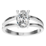 Split Shank Solitaire Ring - Oval 8x5.5mm