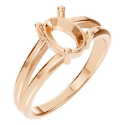 Split Shank Solitaire Ring - Oval 8x5.5mm