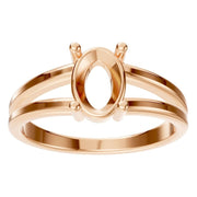 Split Shank Solitaire Ring - Oval 8x5.5mm