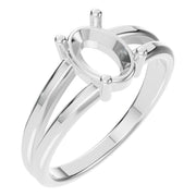 Split Shank Solitaire Ring - Oval 8x5.5mm