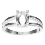 Split Shank Solitaire Ring - Oval 8x5.5mm