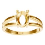 Split Shank Solitaire Ring - Oval 8x5.5mm
