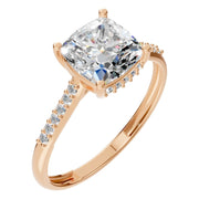 Cushion Hidden Halo Ring