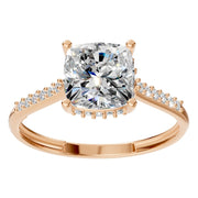 Cushion Hidden Halo Ring