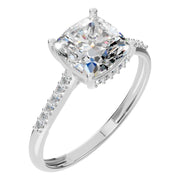 Cushion Hidden Halo Ring