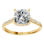Cushion Hidden Halo Ring