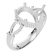 Three Stone Ring - Pear 10x6.5mm