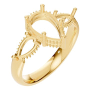 Three Stone Ring - Pear 10x6.5mm