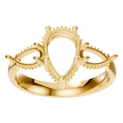 Three Stone Ring - Pear 10x6.5mm