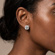 Halo Asscher Earrings