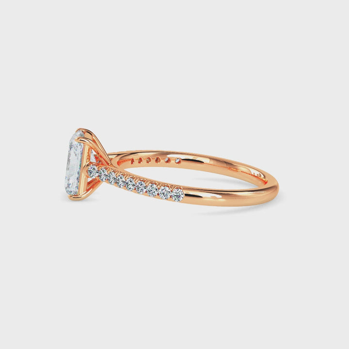 Hailey Solitaire Pave Radiant Setting