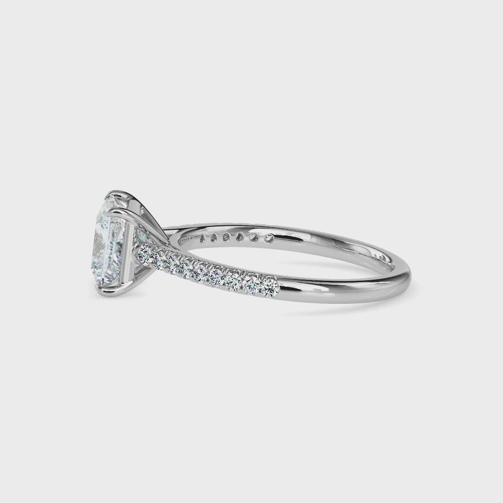 Lucrezia Solitaire Pave Princess Ring