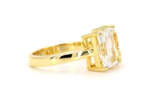 Toi et Moi Yellow Pear Emerald Stud Earrings