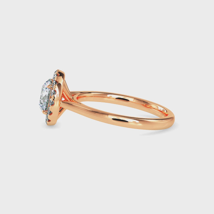 Patti Solitaire Halo Round Ring