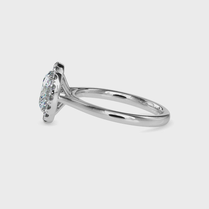 Florence Solitaire Halo Oval Ring