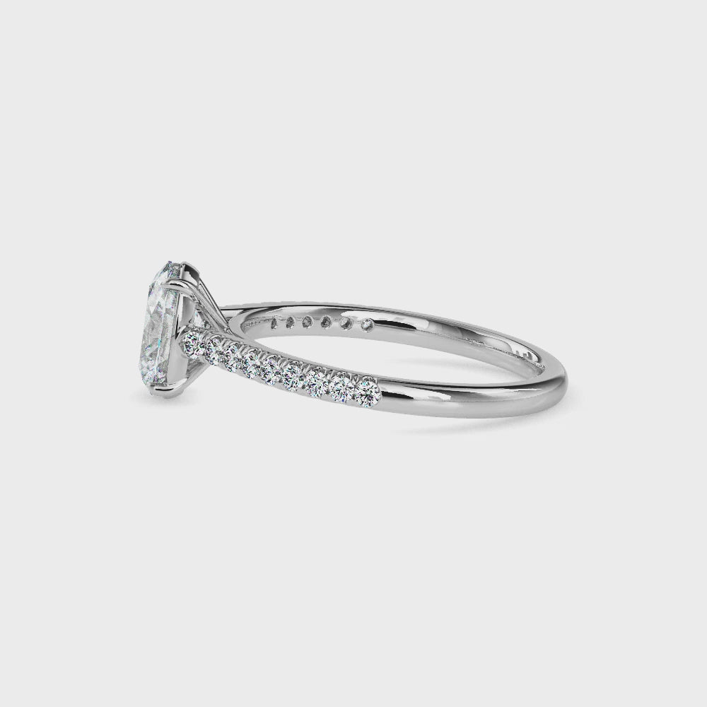 Olga Solitaire Pave Oval Setting