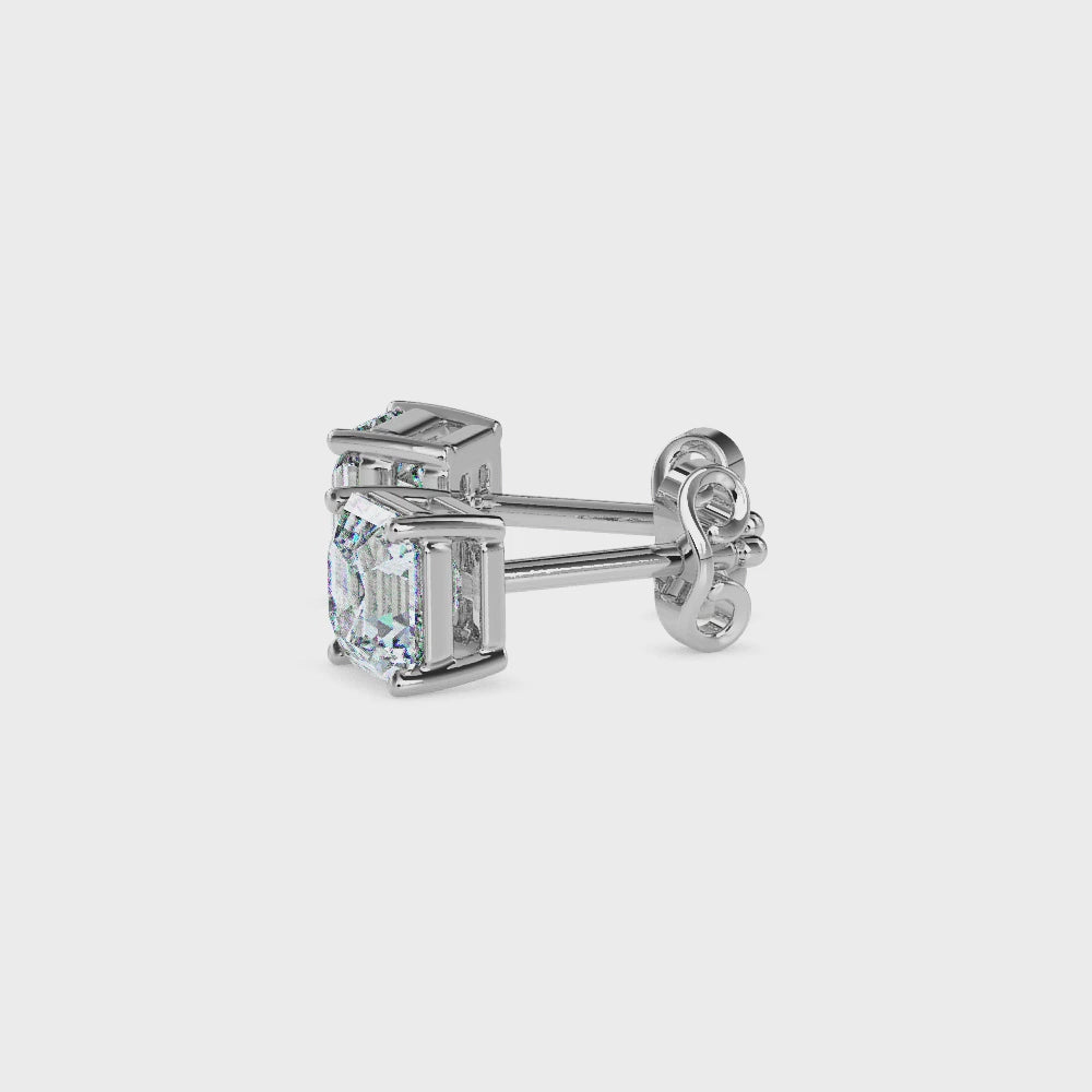 Giulia Solitaire Asscher Earrings