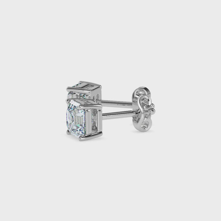 Giulia Solitaire Asscher Earrings