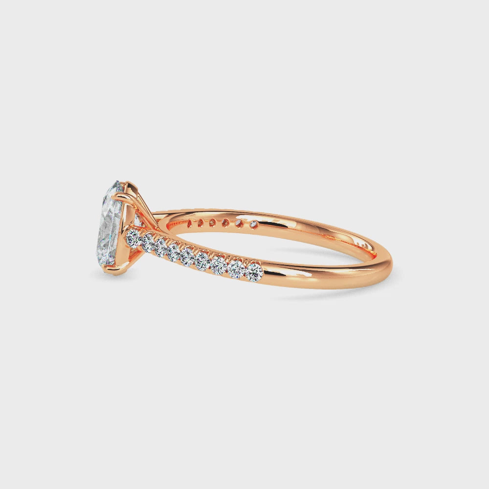 Olga Solitaire Pave Oval Setting