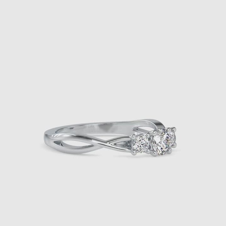 Helena Three Diamond Helix Ring