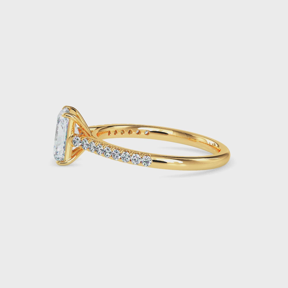 Hailey Solitaire Pave Radiant Ring