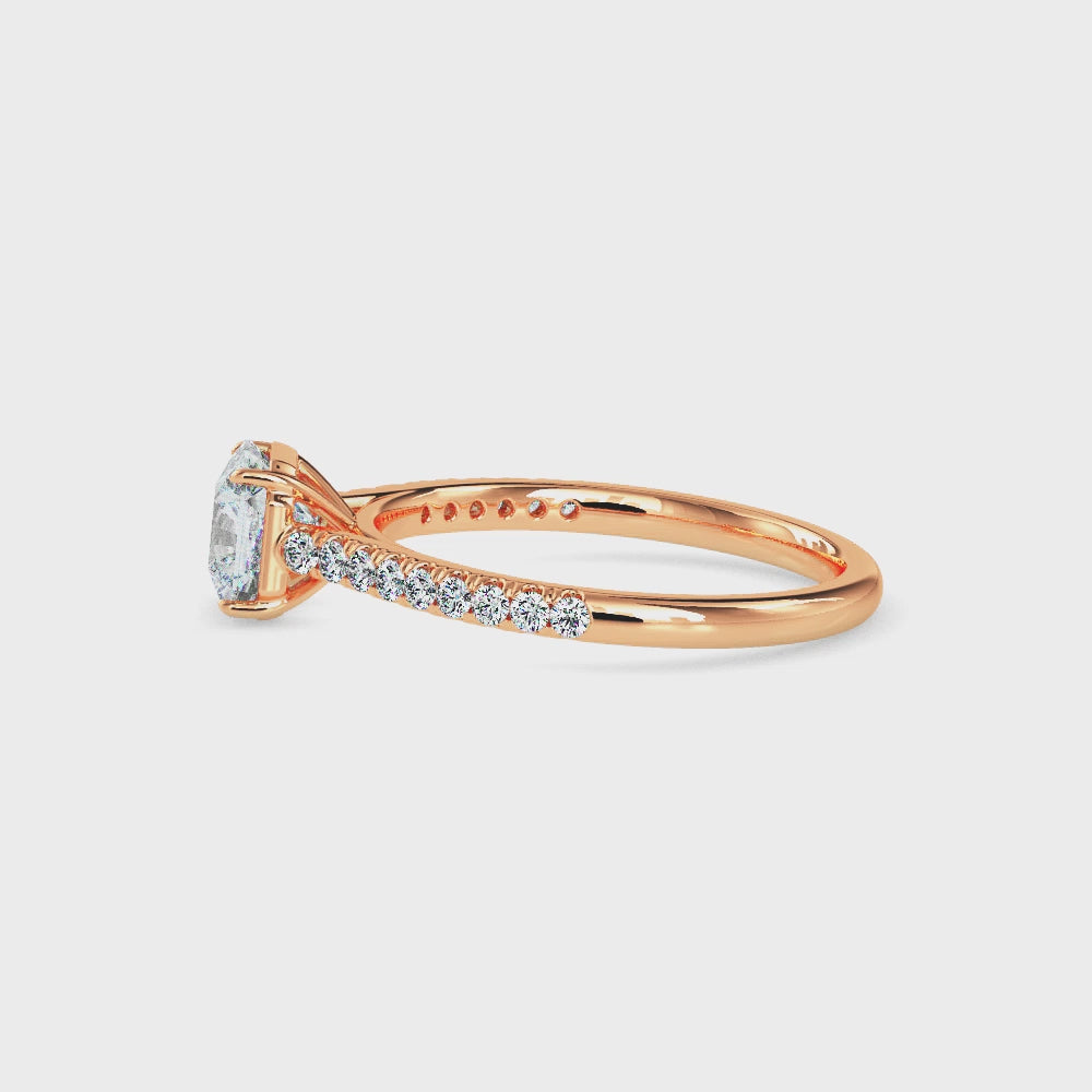 Alaia Solitaire Pave Asscher Ring