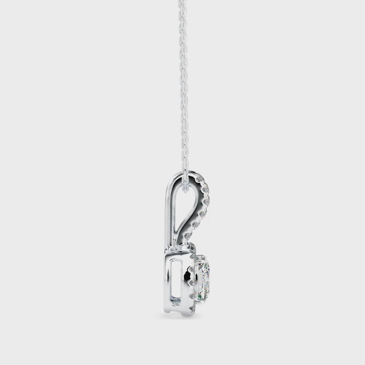 Milano Solitaire Halo Cushion Pendant