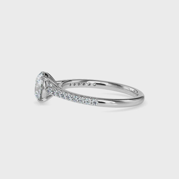 Pia Solitaire Pave Round Ring