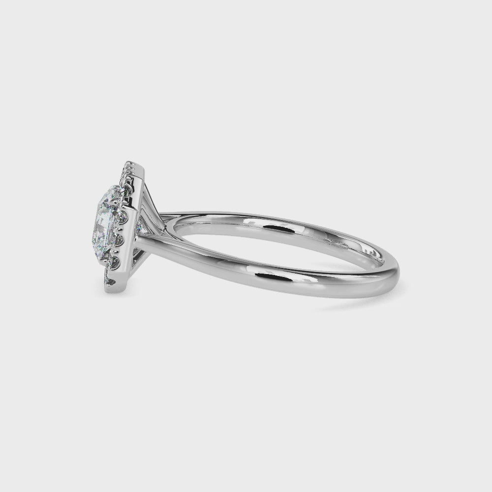 Adelaide Solitaire Halo Asscher Ring