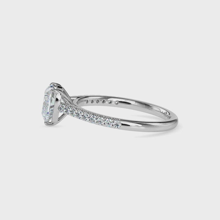 Penelope Solitaire Pave Heart Ring