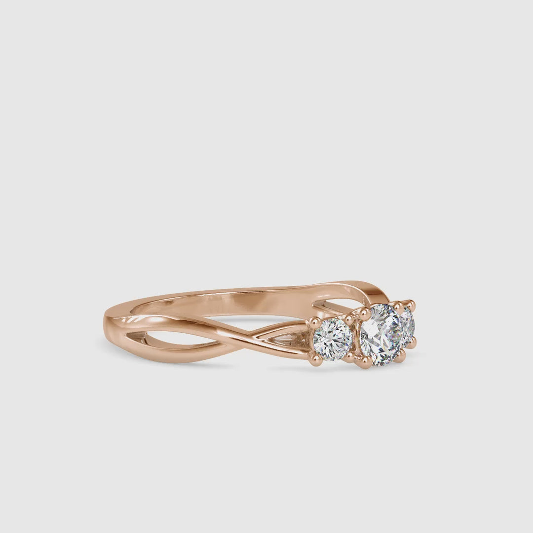 Helena Three Diamond Helix Ring