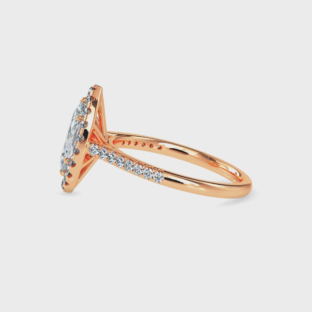 Pila Solitaire Halo Pave Marquise Ring