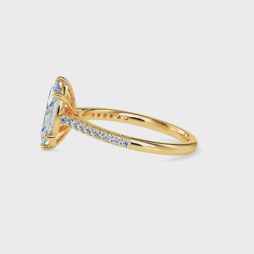 Mimi Solitaire Pave Marquise Ring