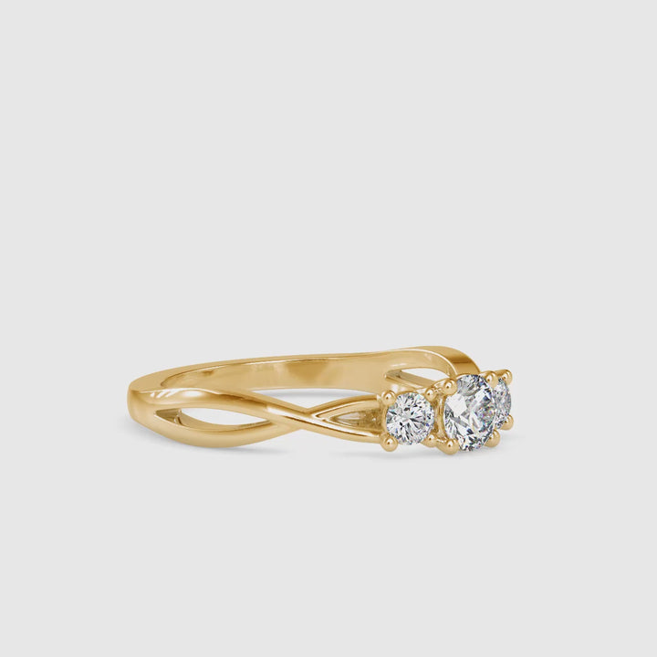 Helena Three Diamond Helix Ring