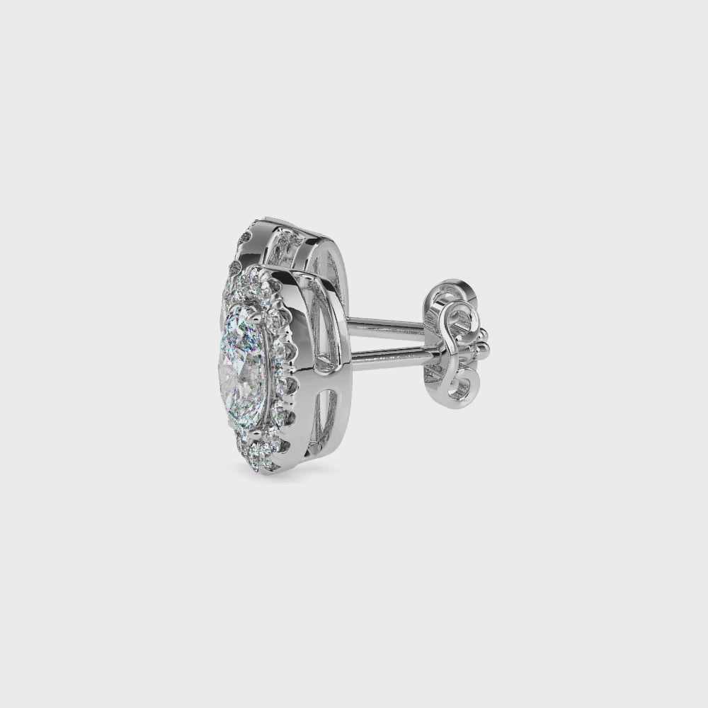 Courchevel Solitaire Halo Cushion Earrings